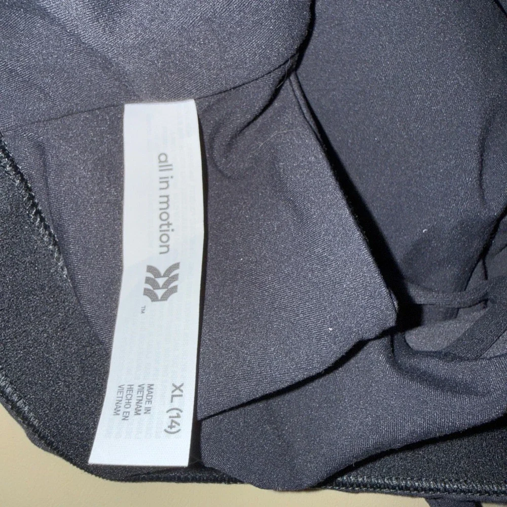 All in Motion Girls Black Sparkle Glitter Sports Bra Top XL 14 NEW‎